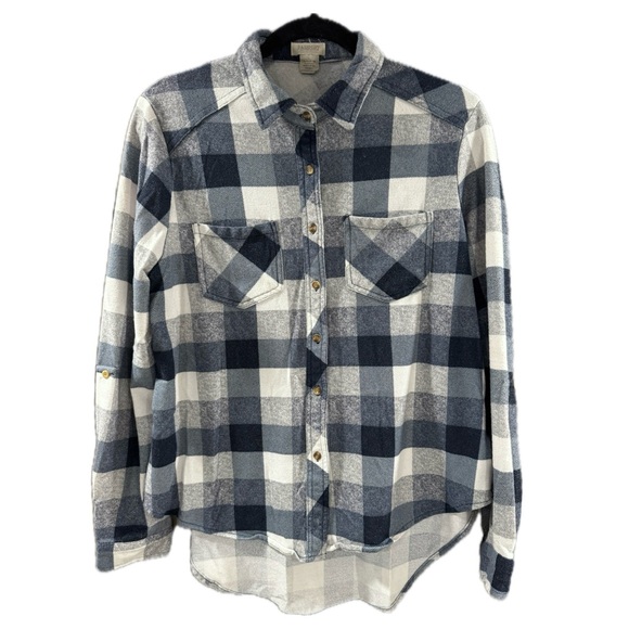 Passport Tops - Passport Blue and White Flannel
